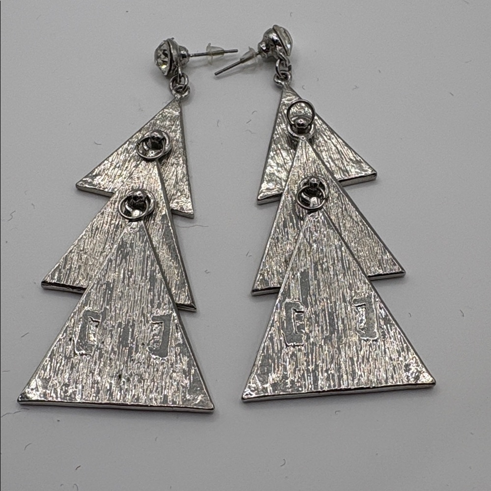 Vintage Black and Silver Chevron Earrings 3”
zig zigzag - Picture 3 of 6